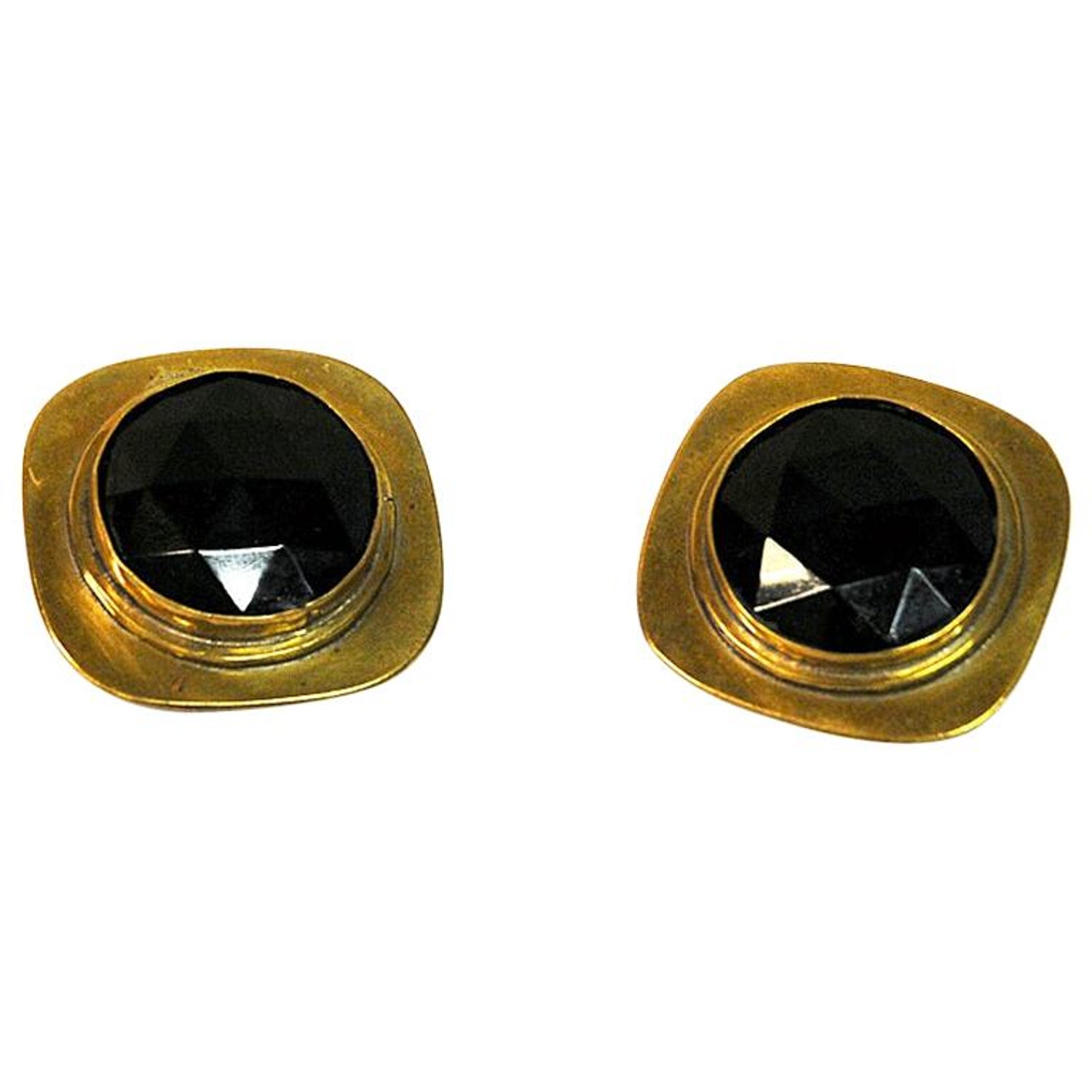 Brass Vintage Clip on Earrings by Anna Greta Eker, Norway, 1960s For Sale  at 1stDibs