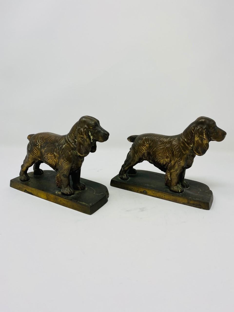 Brass Vintage Cocker Spaniel Bookends Set by Frankart 4