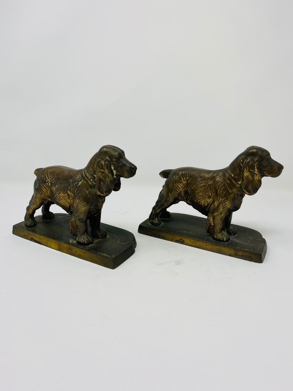 Brass Vintage Cocker Spaniel Bookends Set by Frankart 5