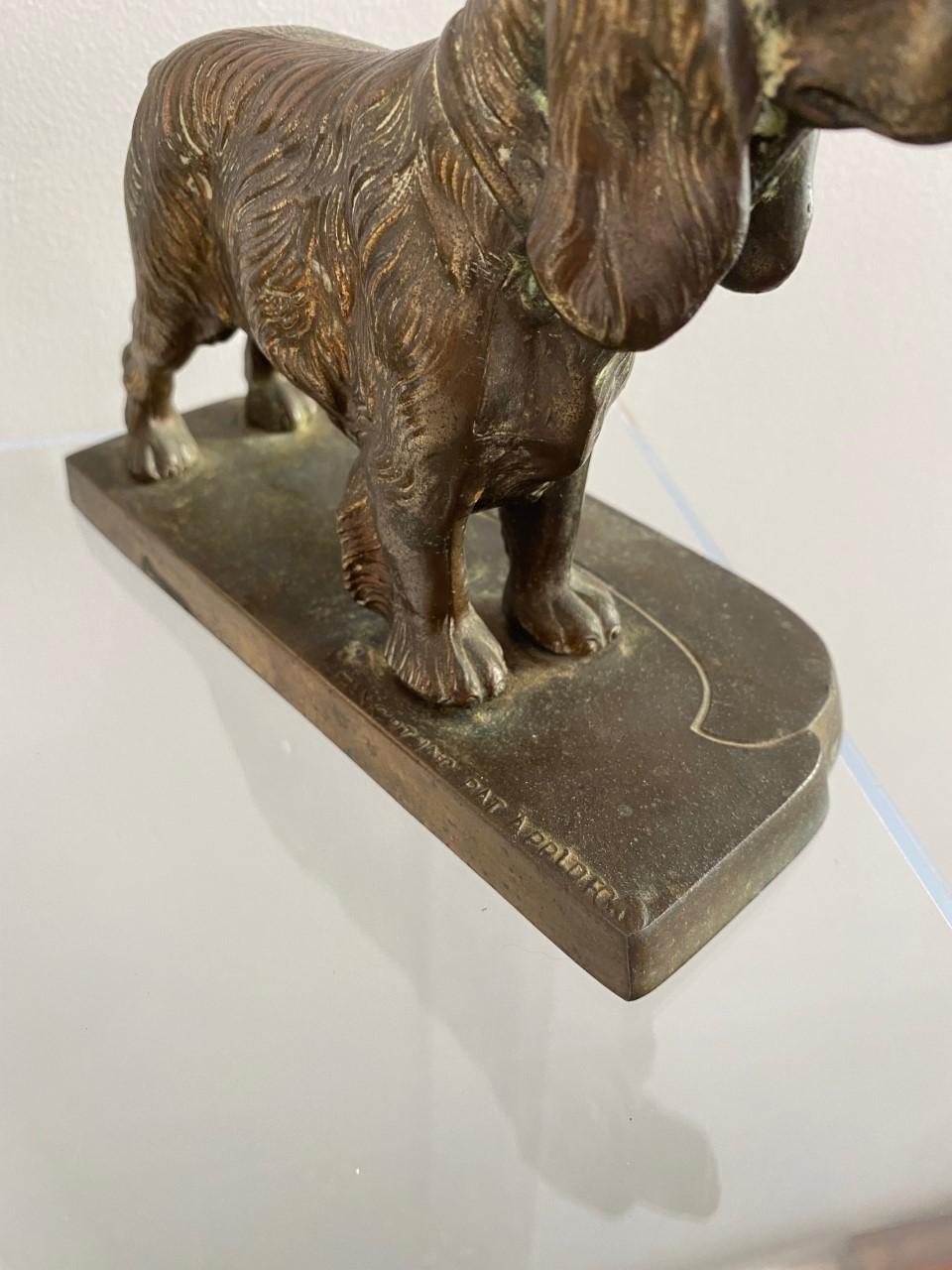 Art Deco Brass Vintage Cocker Spaniel Bookends Set by Frankart