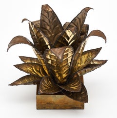 Brass Vintage French Agave Lamp