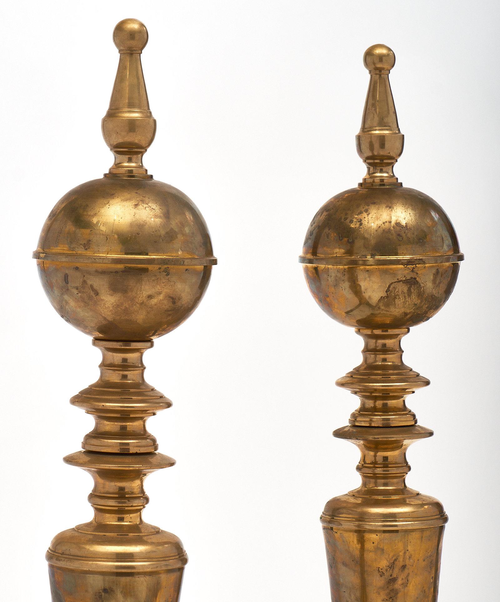 Mid-20th Century Brass Vintage French Andirons