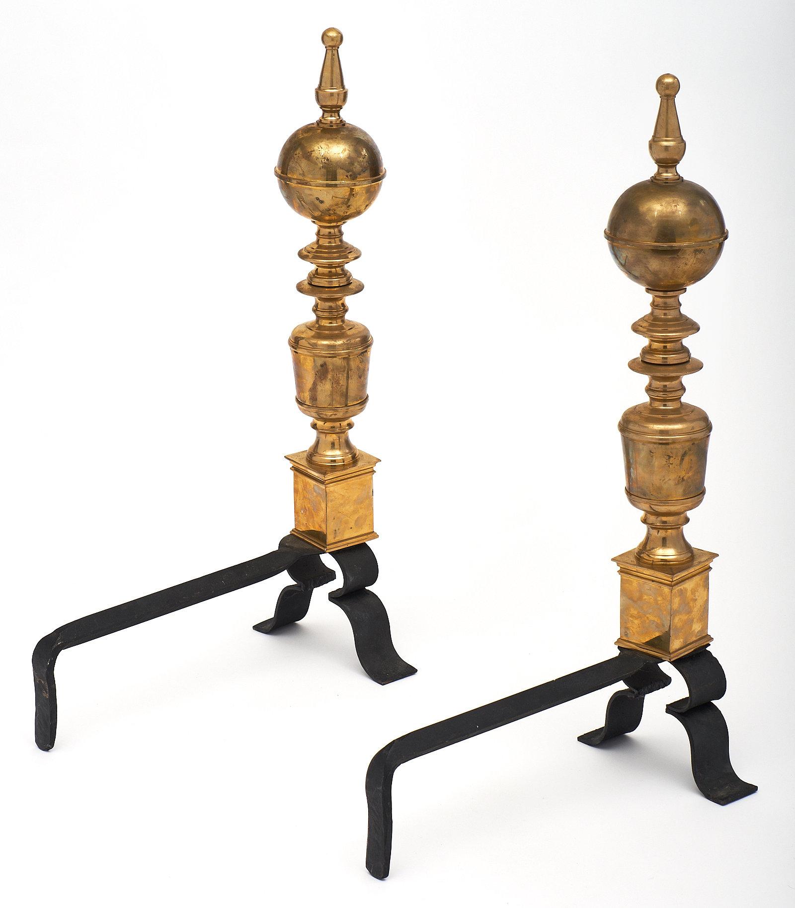 Brass Vintage French Andirons 5