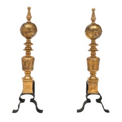 Brass Vintage French Andirons