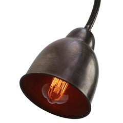 Lampada da parete a collo d'oca in ottone vintage industriale