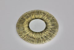 Miroir mural circulaire Sunburst en laiton, France, années 1960