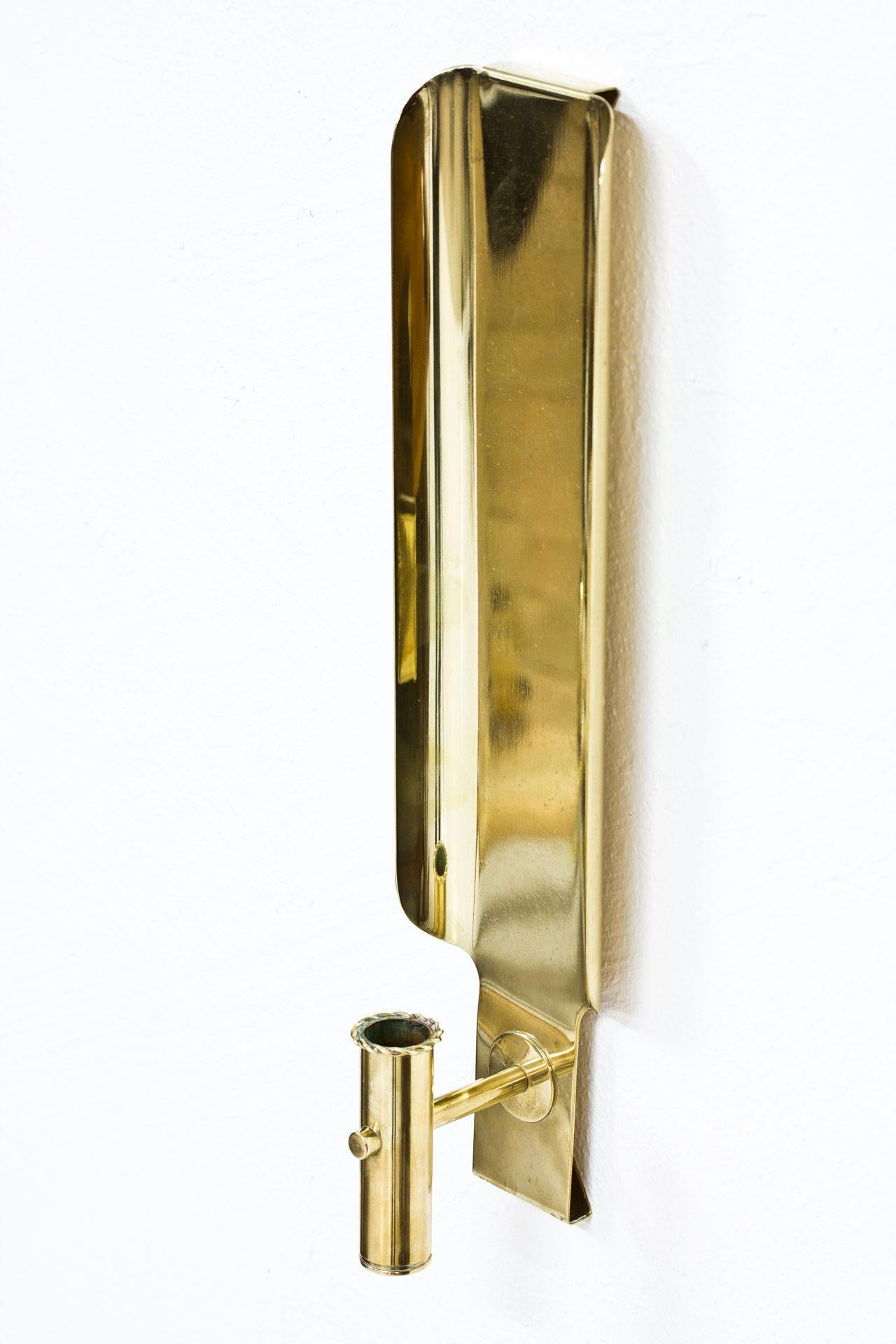 Scandinavian Modern Brass Wall Candleholders by Hans-Agne Jakobsson