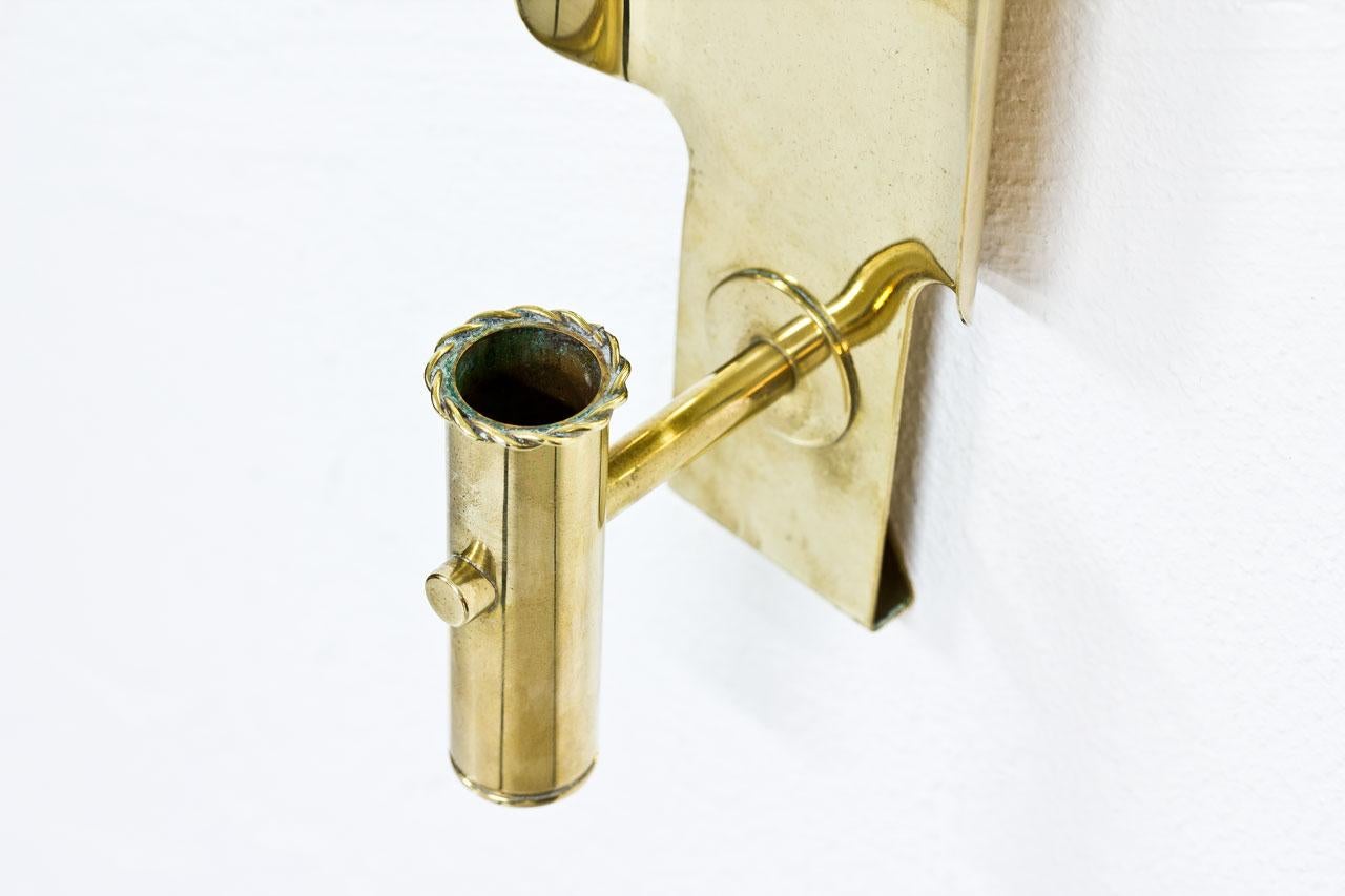 Swedish Brass Wall Candleholders by Hans-Agne Jakobsson