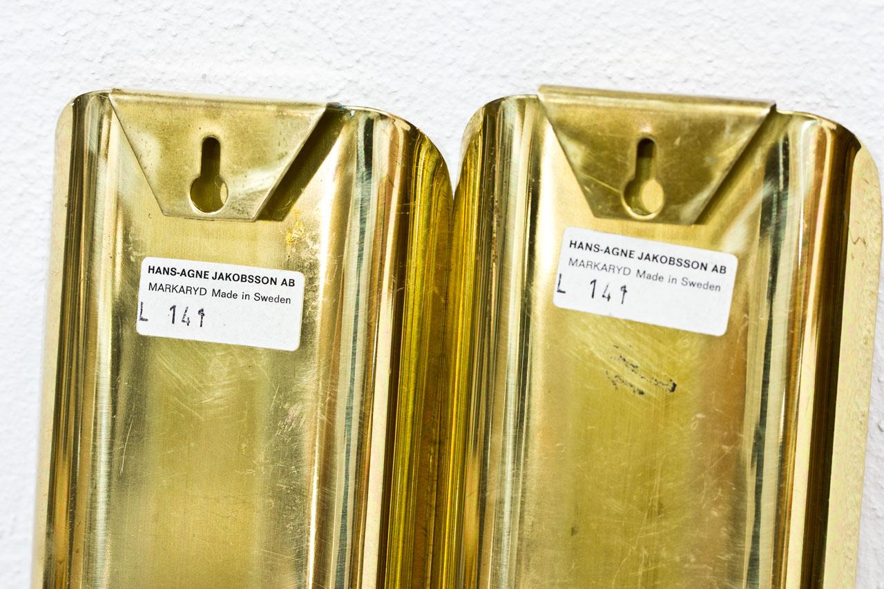 Brass Wall Candleholders by Hans-Agne Jakobsson In Good Condition In Stockholm, SE