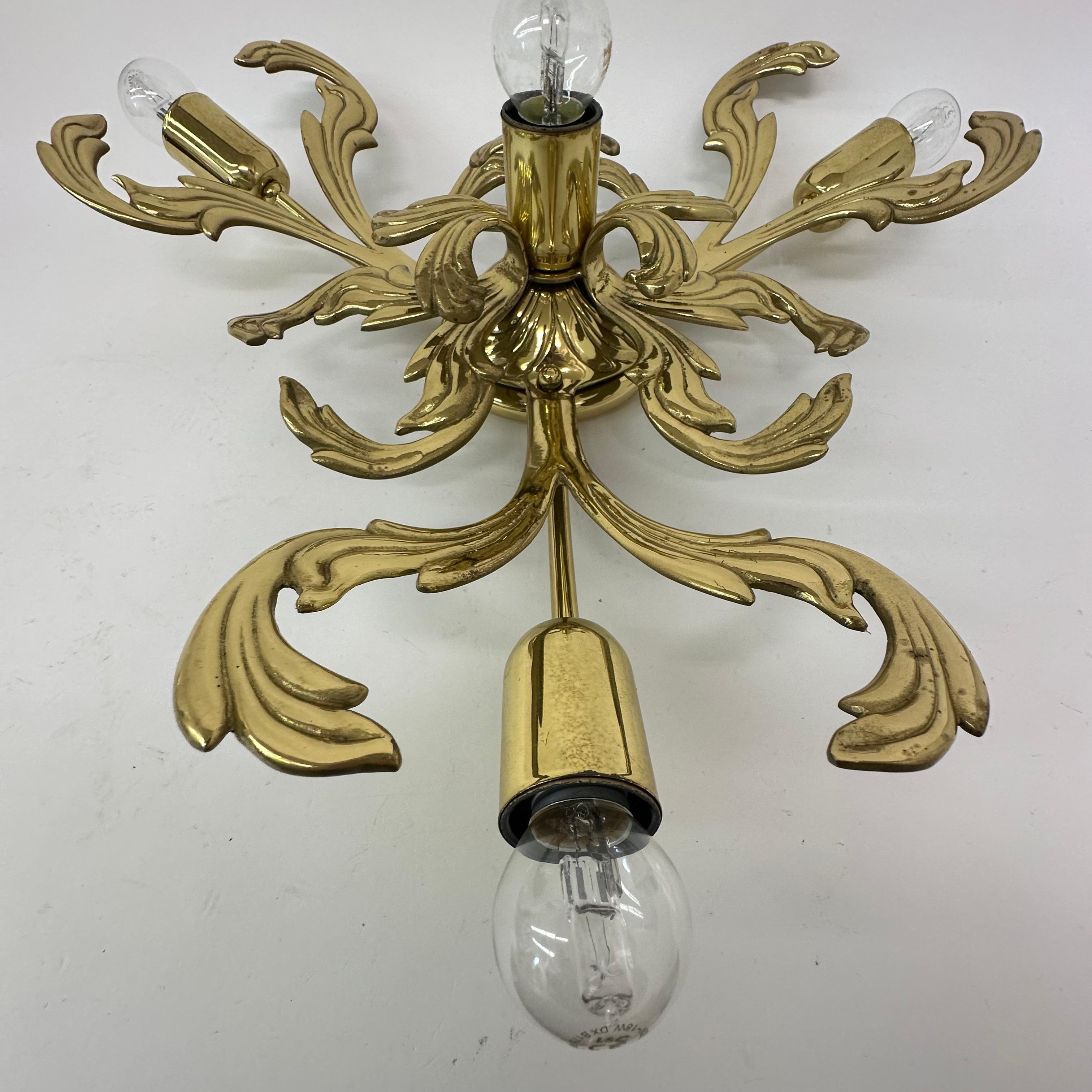 Lampada da parete/soffitto in ottone di C.S.A. Italy , anni '70 in vendita 13