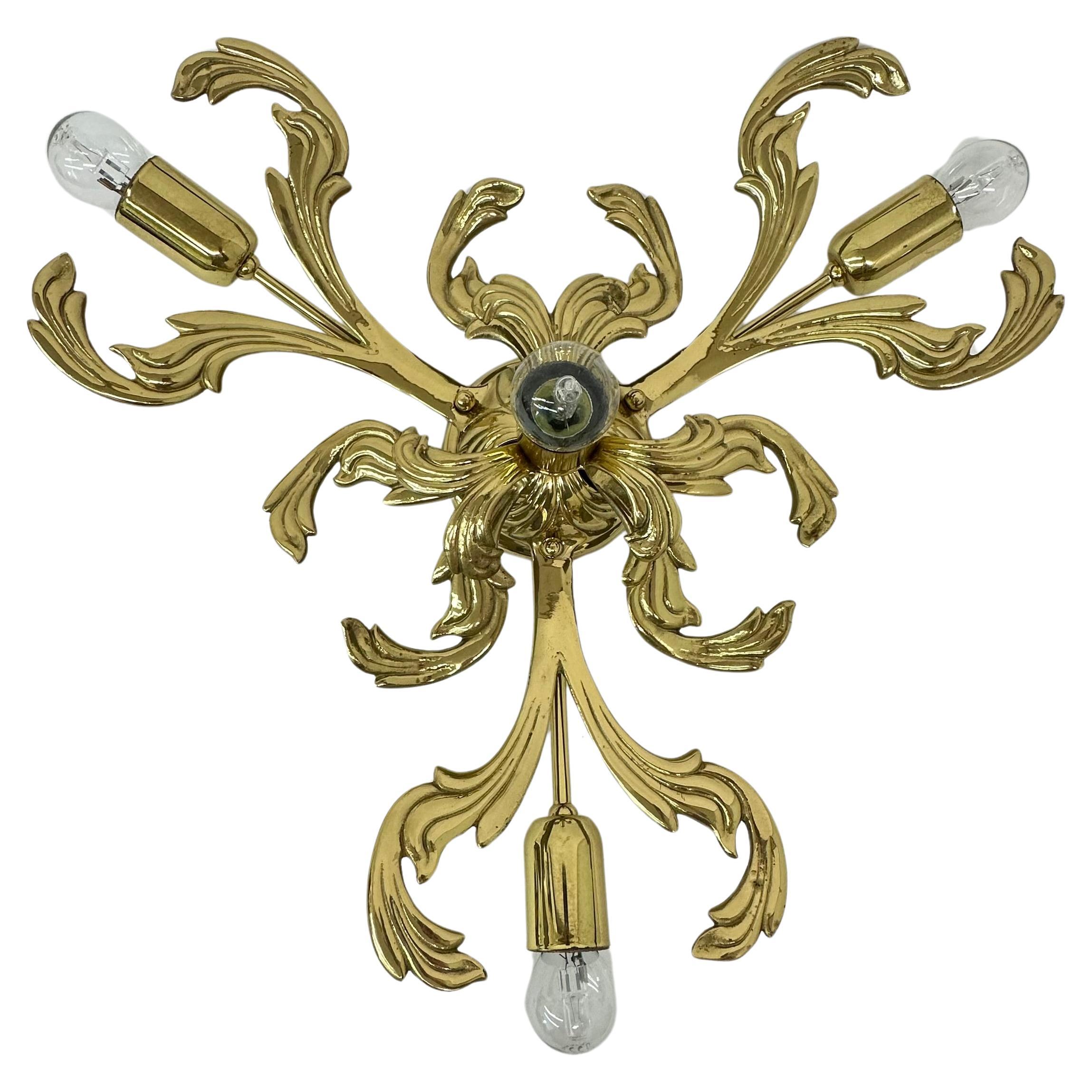 Lampada da parete/soffitto in ottone di C.S.A. Italy , anni '70