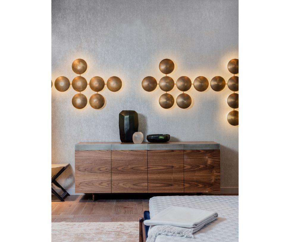 Clips de pared de latón Iluminación escultórica de pared Italiano
