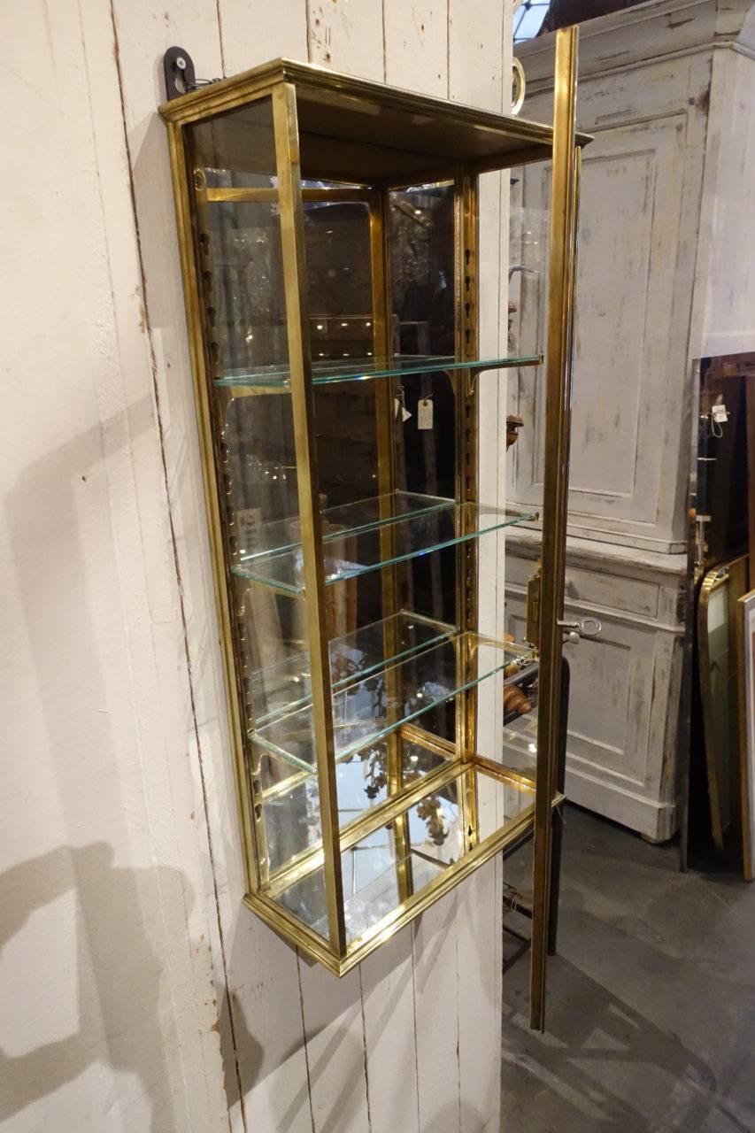 Brass Wall Display Cabinet 1