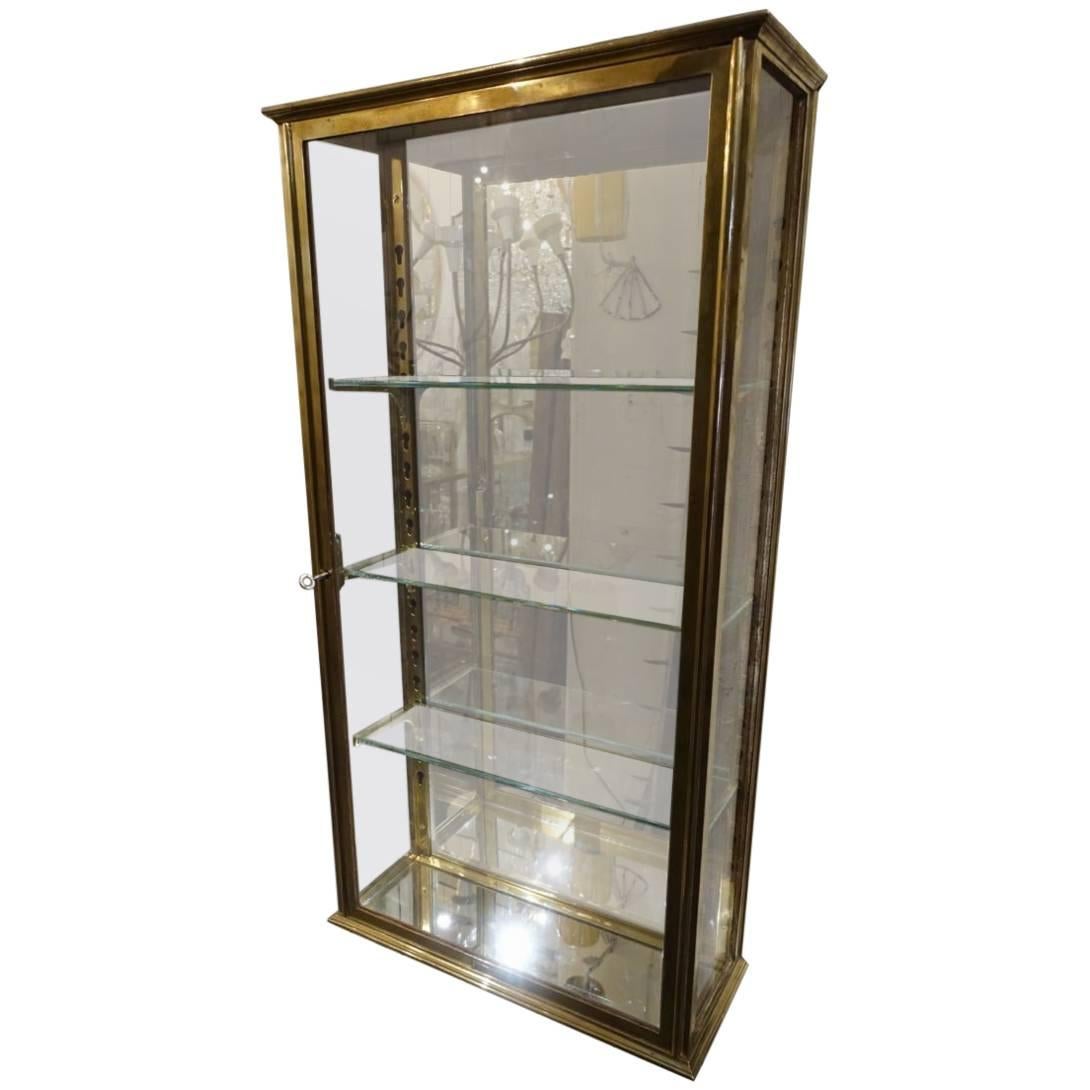 Brass Wall Display Cabinet