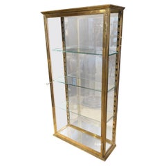 Antique Brass Wall Display Cabinet
