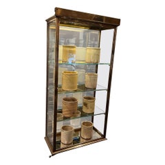 Brass Wall Display Siegel Paris Cabinet, France 1930s