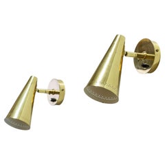 Lampade da parete in ottone a luce fissa o alta di KT Valaistus, nello stile di Paavo Tynell