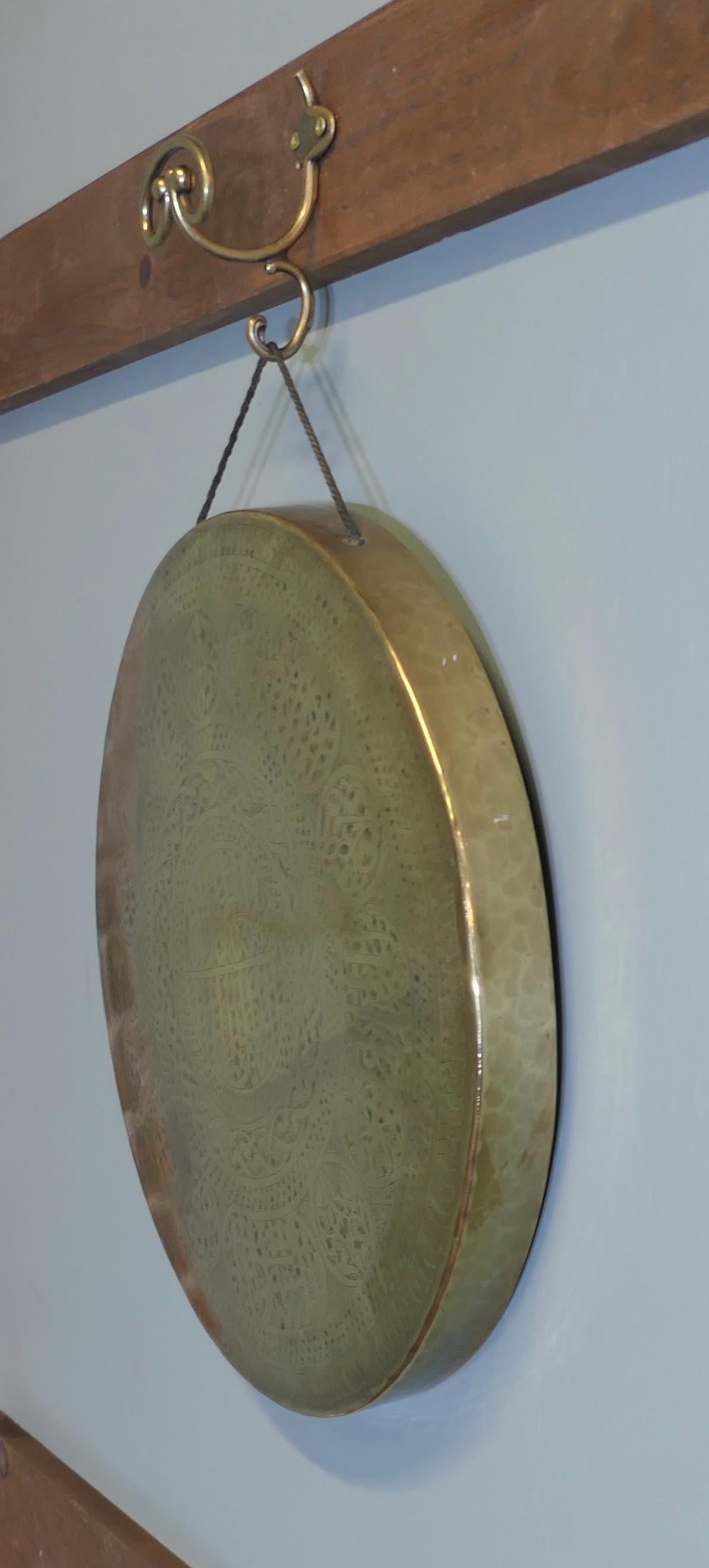 Brass Wall Hanging Dinner Gong  This is a very unusual piece For Sale 2