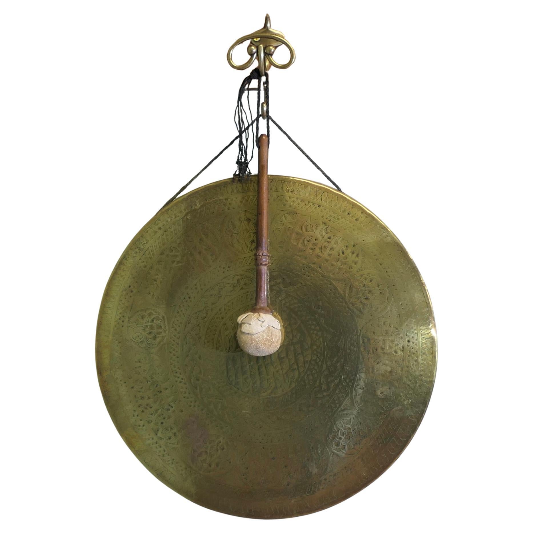 Brass Wall Hanging Dinner Gong  This is a very unusual piece For Sale