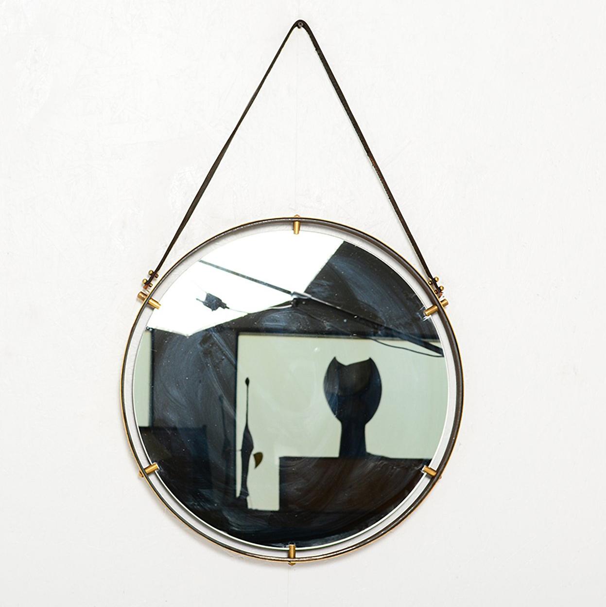 brass hanging mirror