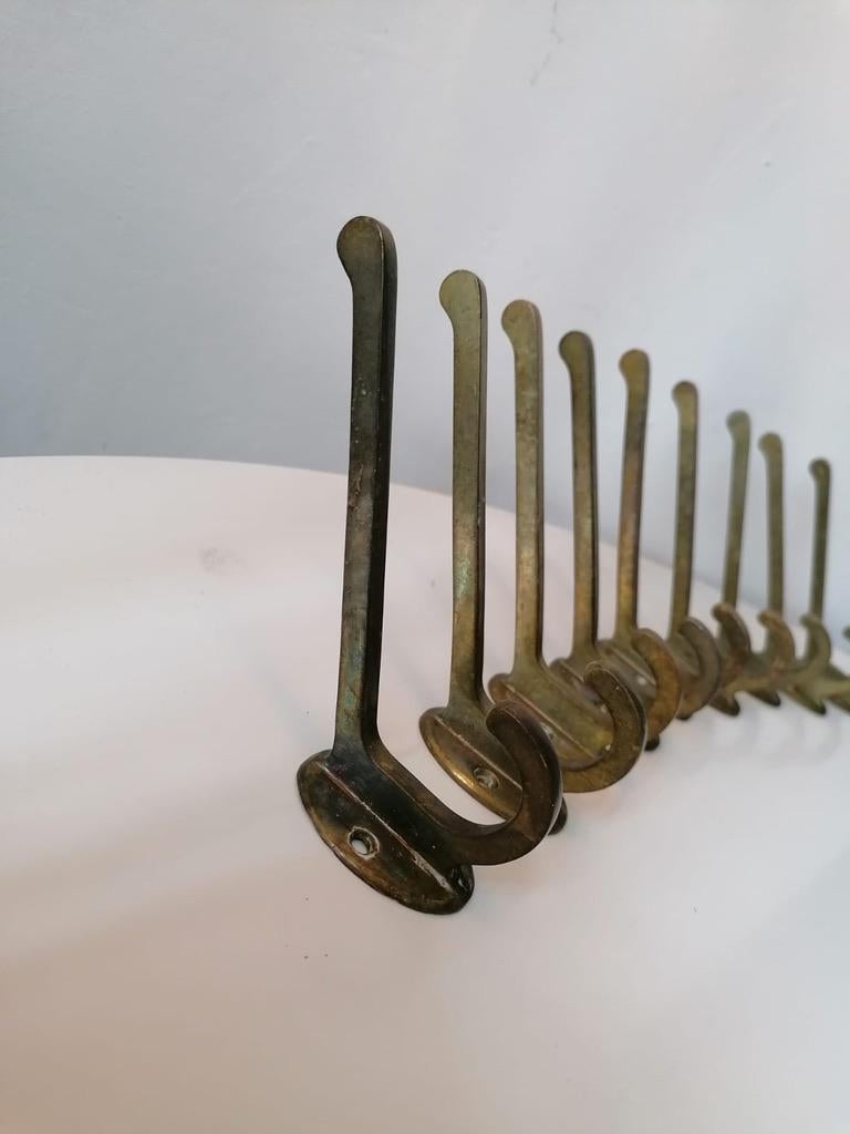 Brass Wall Hooks from the 1930s For Sale 2