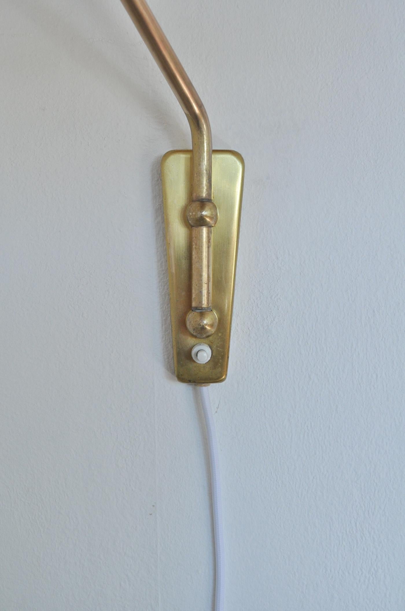 Brass Wall Lamp by Norwegian Astra in the 1950s 5
