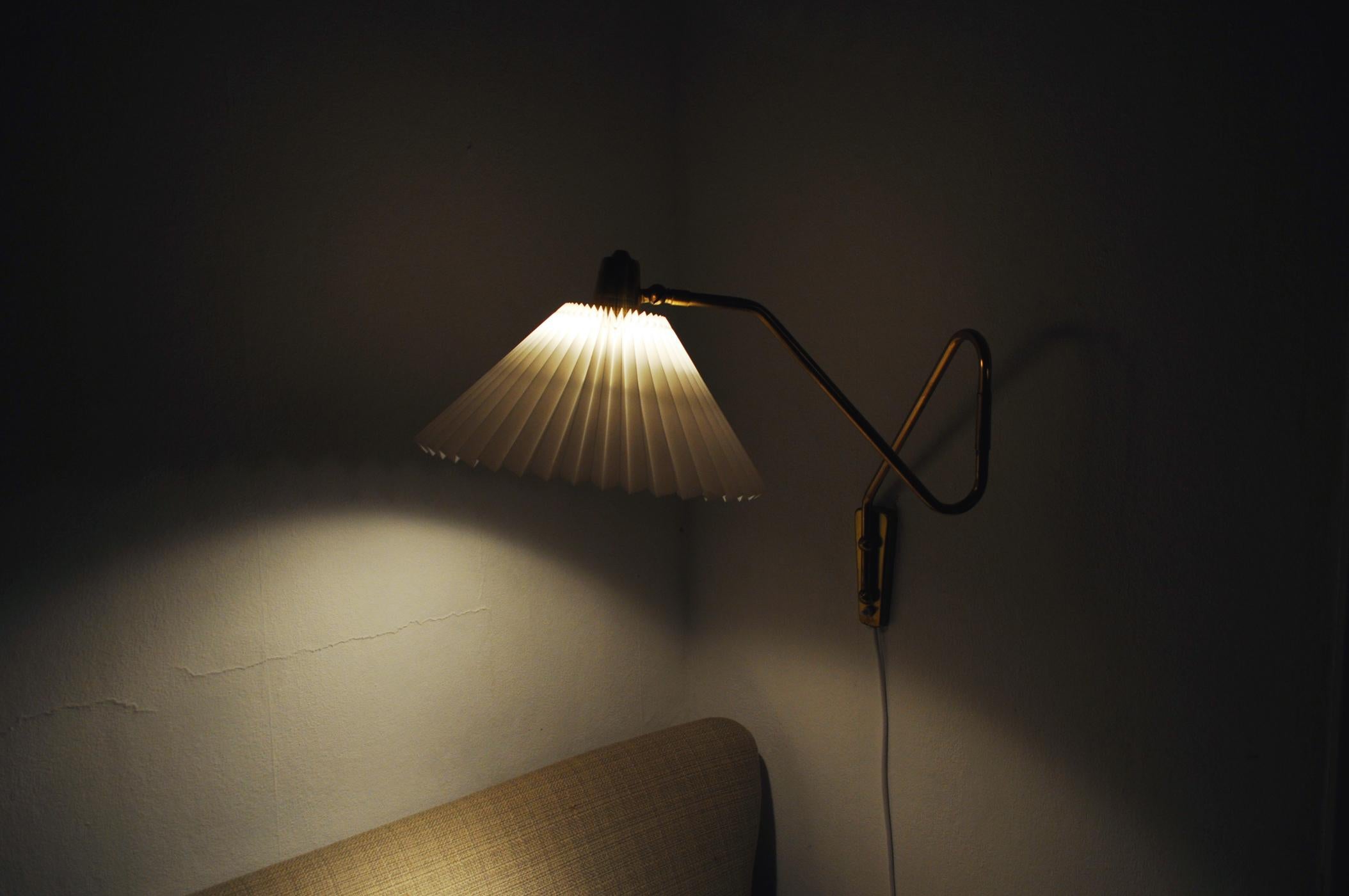 Brass Wall Lamp by Norwegian Astra in the 1950s 7