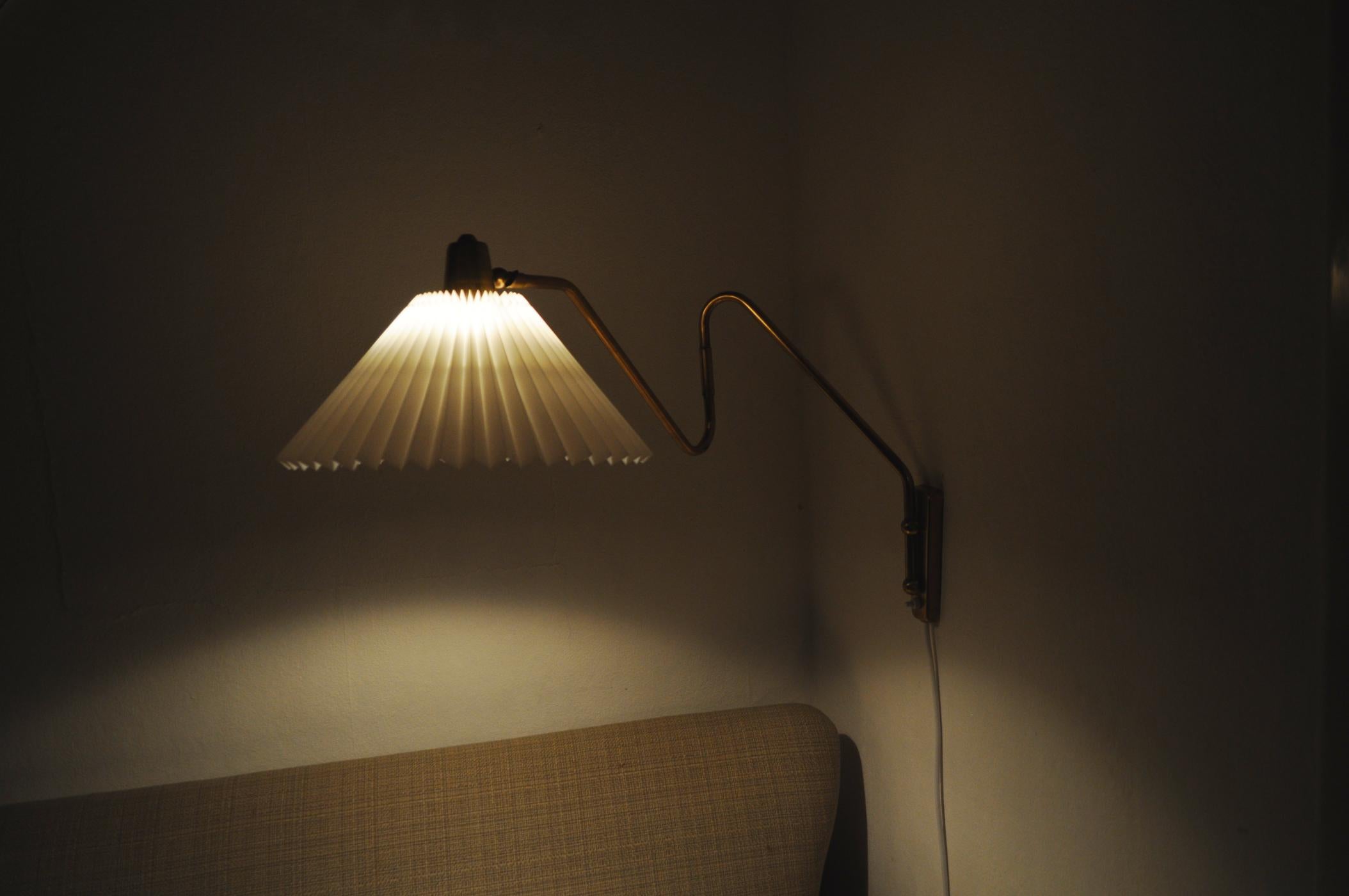 Brass Wall Lamp by Norwegian Astra in the 1950s 8