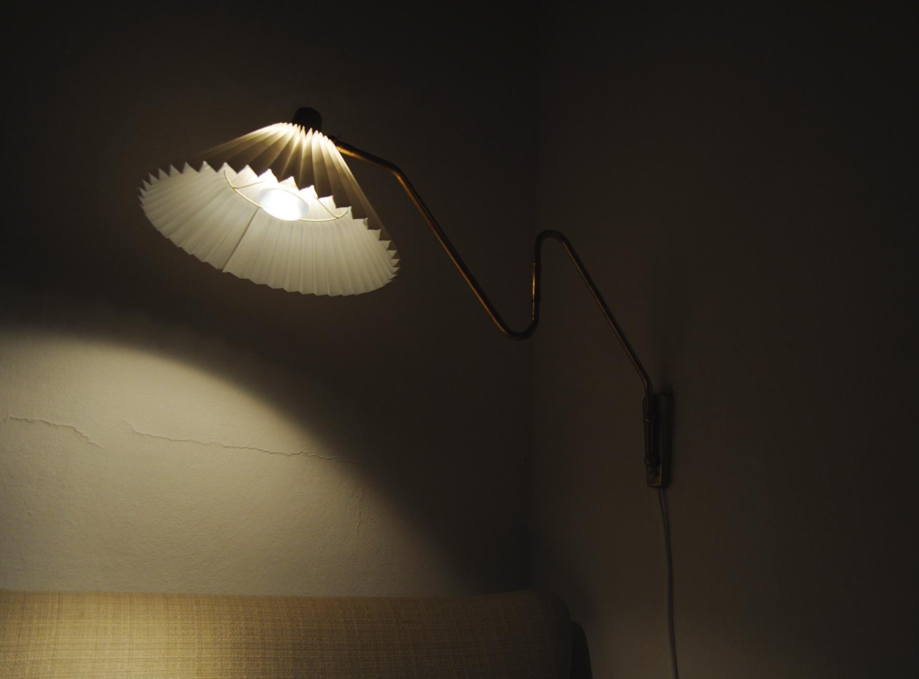 Brass Wall Lamp by Norwegian Astra in the 1950s 9