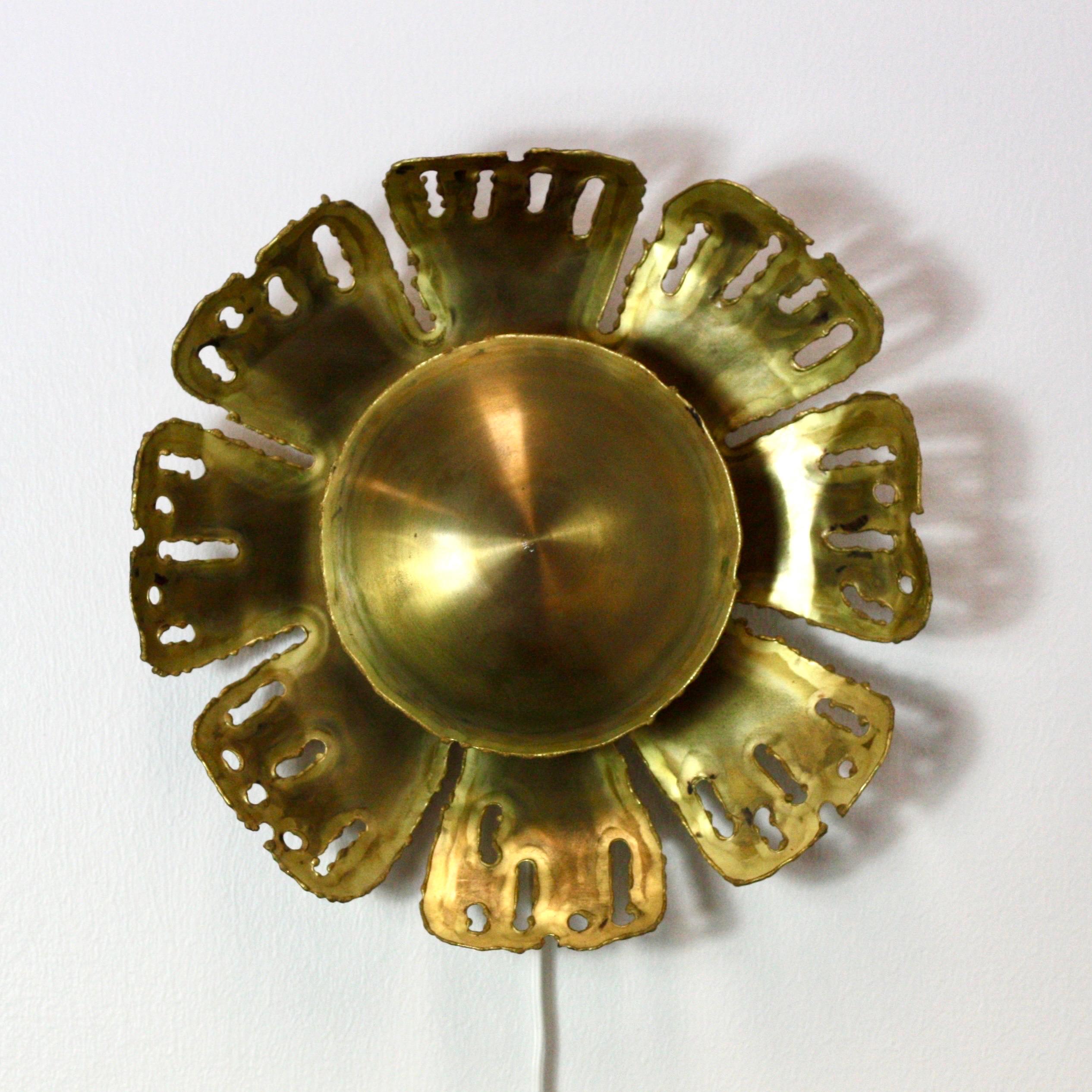 Brass Wall Lamp by Svend Aage Holm Sorensen, 1960s, Denmark For Sale 5
