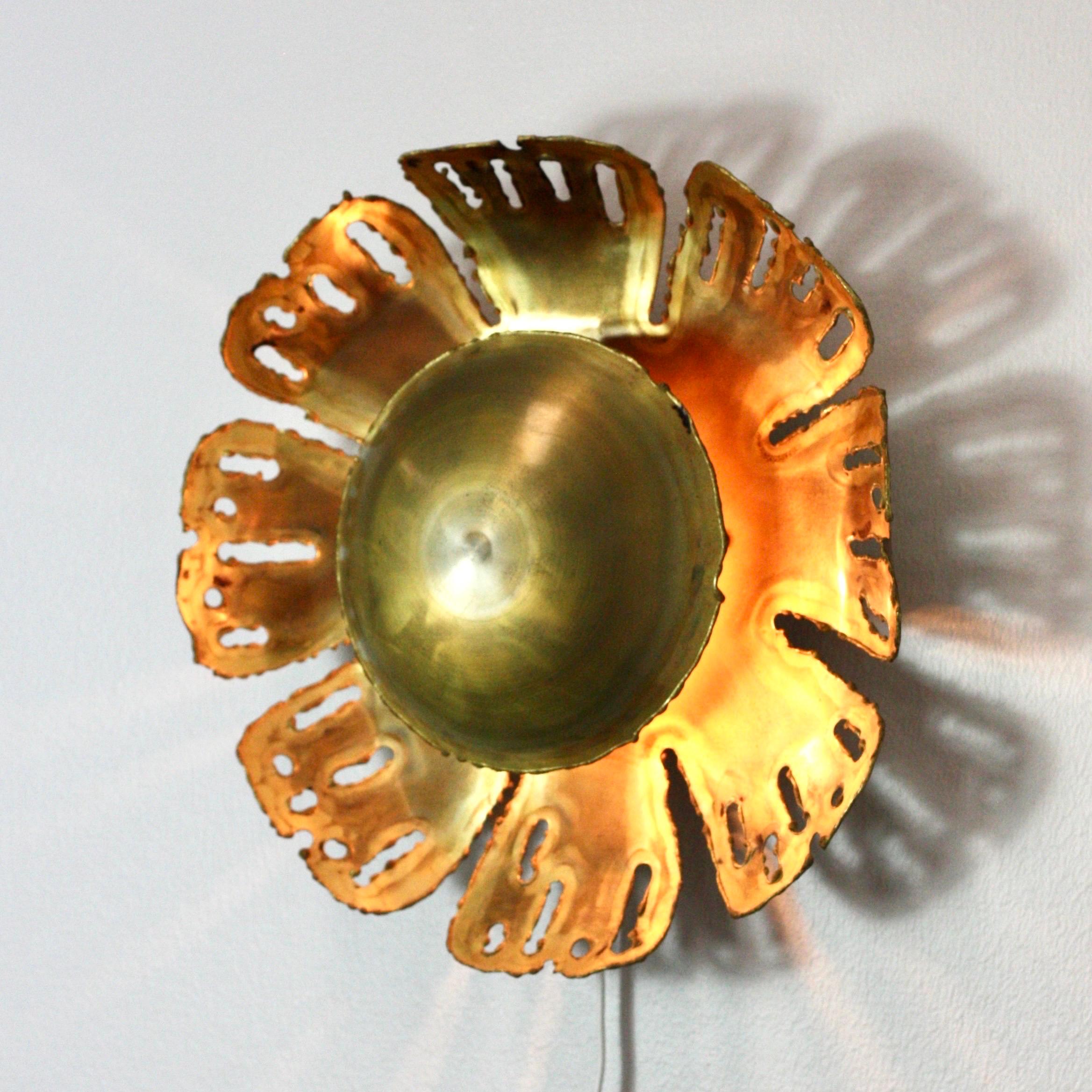 Brass Wall Lamp by Svend Aage Holm Sorensen, 1960s, Denmark For Sale 1
