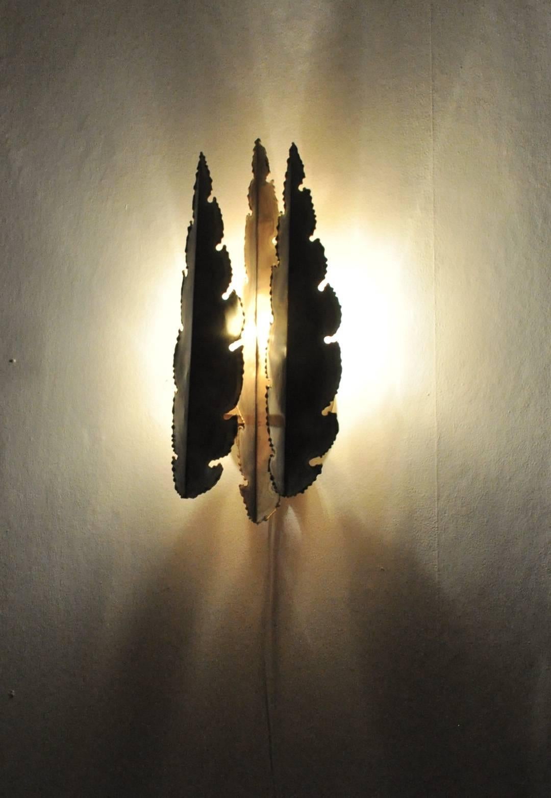 Mid-20th Century Brass Wall Lamp by Svend Aage Holm Sørensen, the 1960s in Denmark