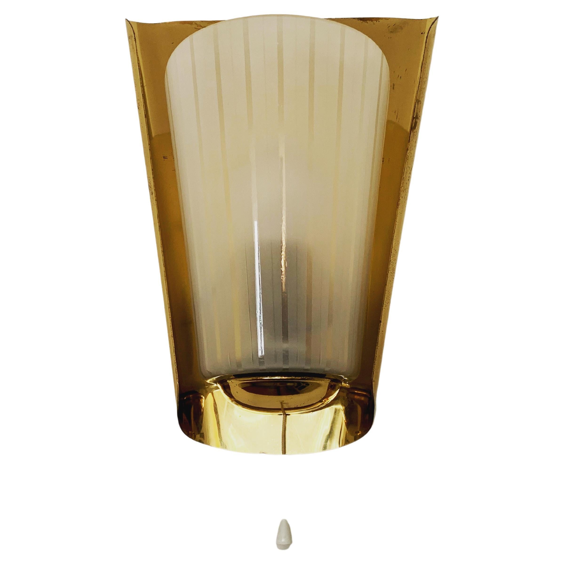 Brass Wall Lamp by Wilhelm Wagenfeld for Peill Und Putzler For Sale