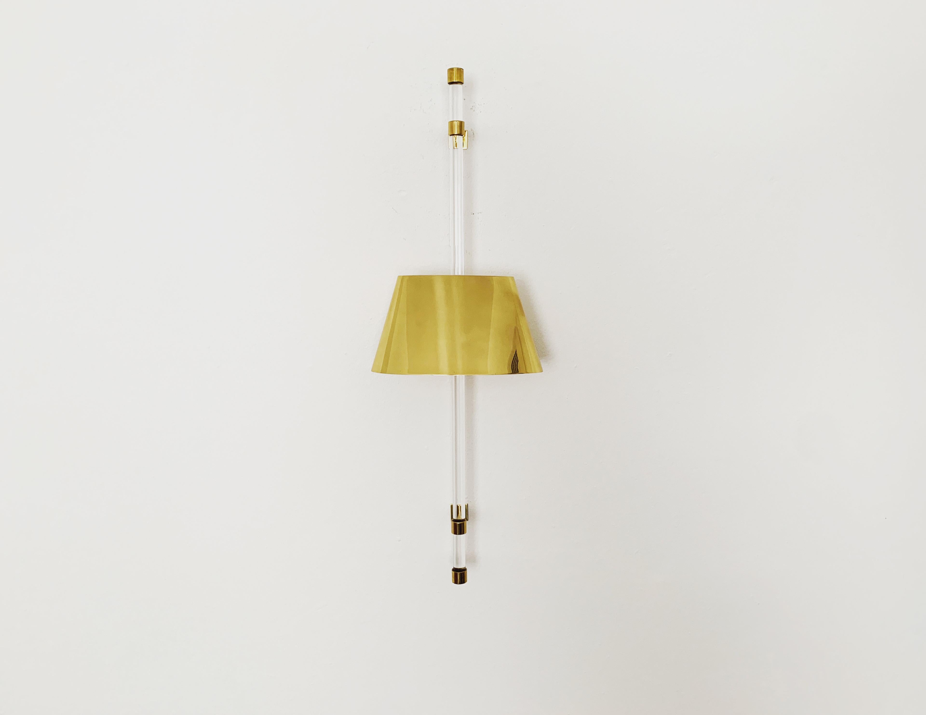 Hollywood Regency Brass Wall Lamp For Sale