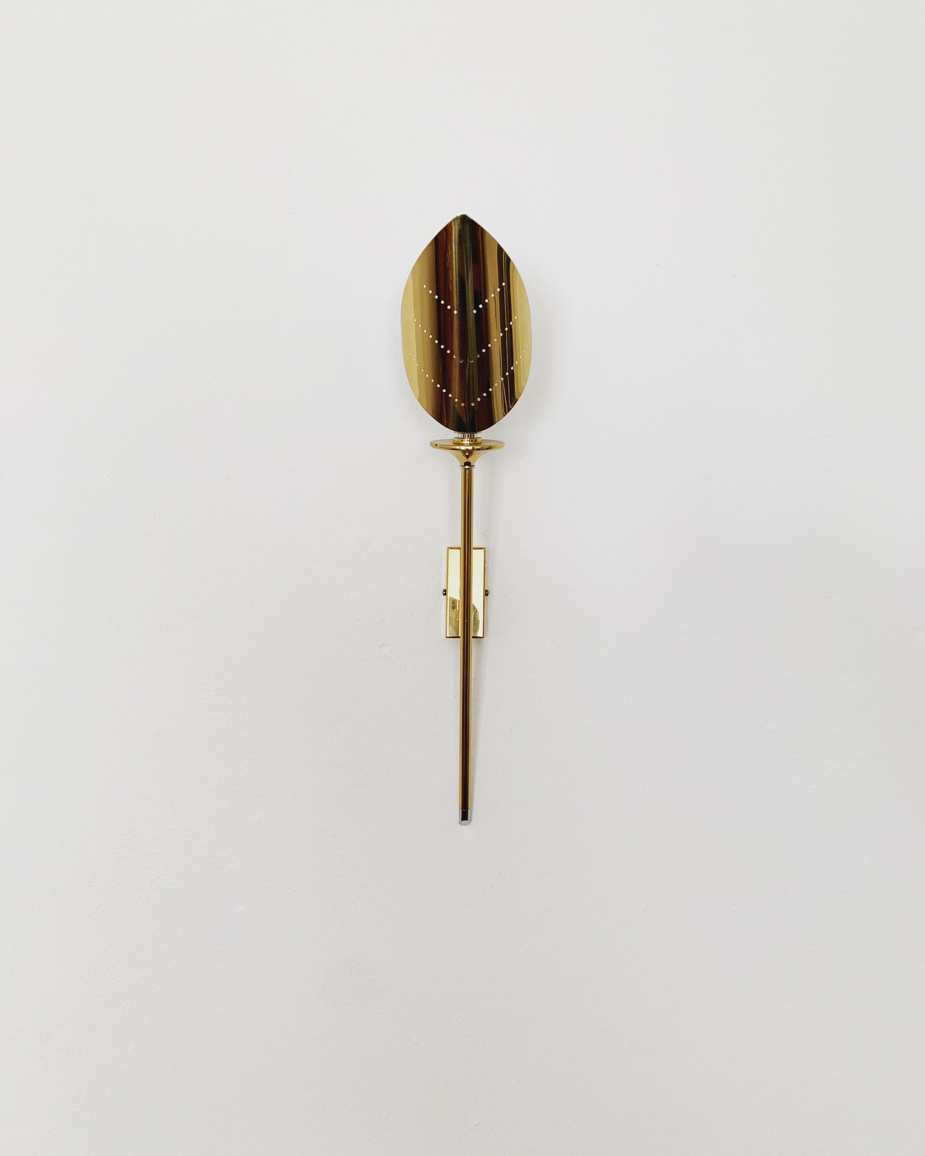 Mid-Century Modern Brass Wall Lamp For Sale