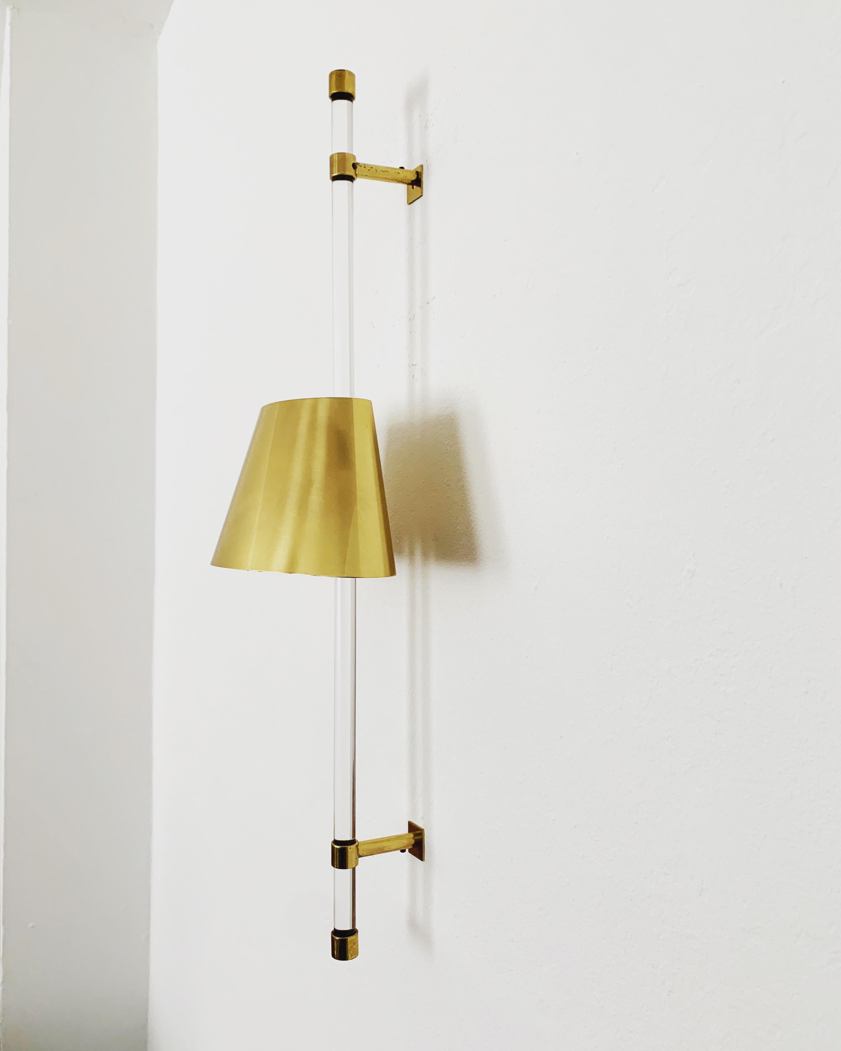 German Brass Wall Lamp For Sale