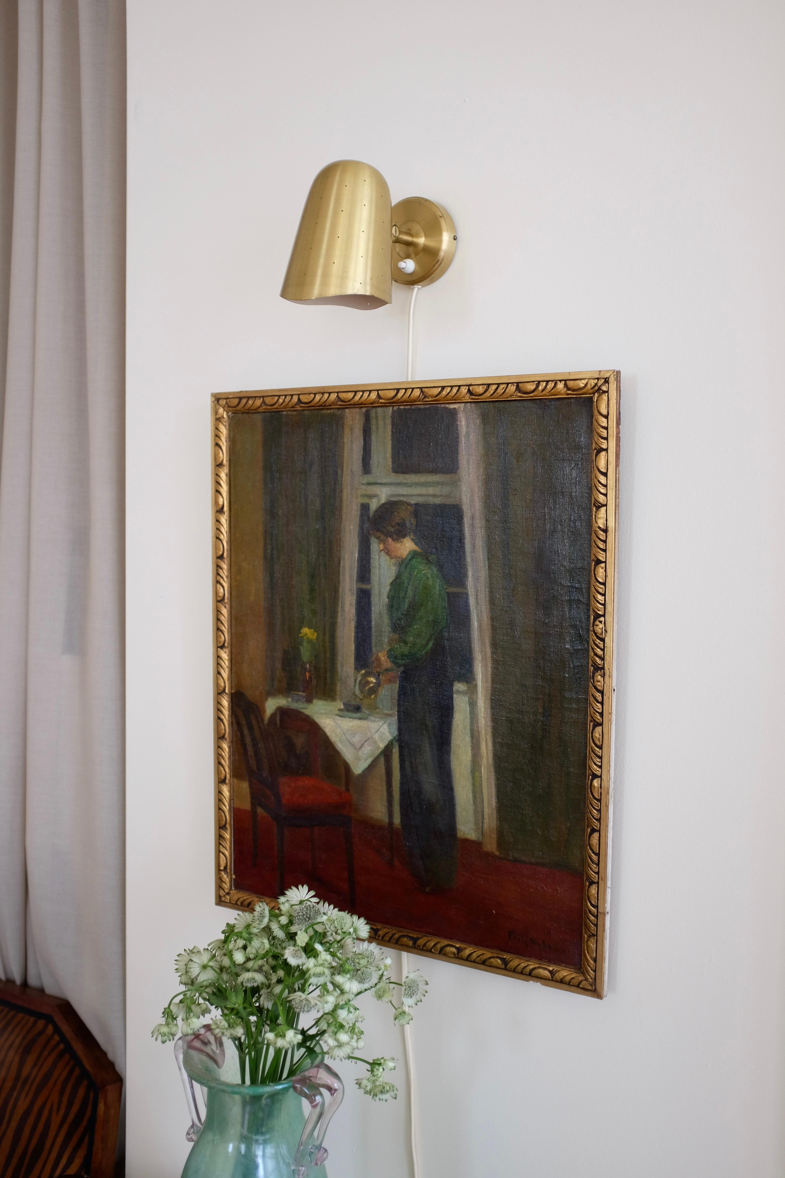 Lampada da parete in ottone di Boréns in vendita 4