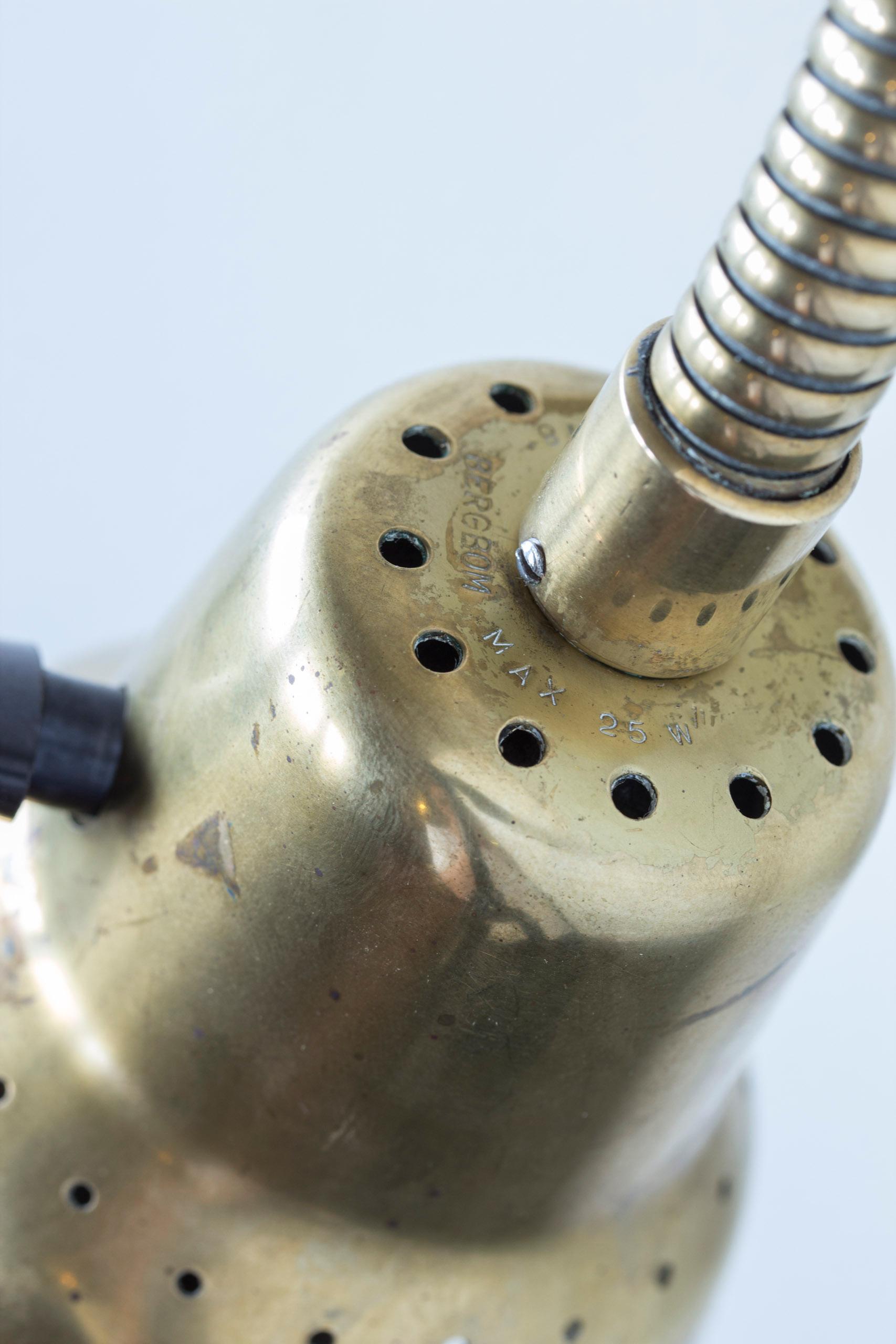 Brass wall lamps model V- 18 by Eje Ahlgren, Bergboms, Sweden, 1950s For Sale 2