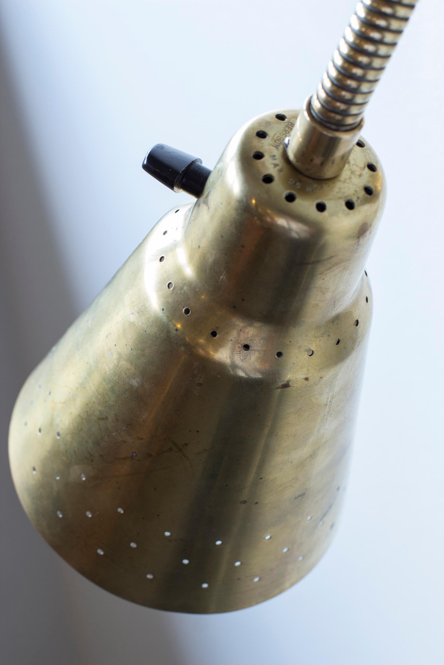Brass wall lamps model V- 18 by Eje Ahlgren, Bergboms, Sweden, 1950s For Sale 3
