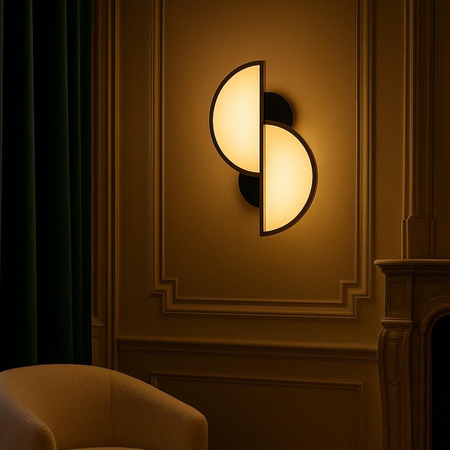 Andrée 1 Aplique : Latón patinado y Cristal esmerilado Art Decó en venta