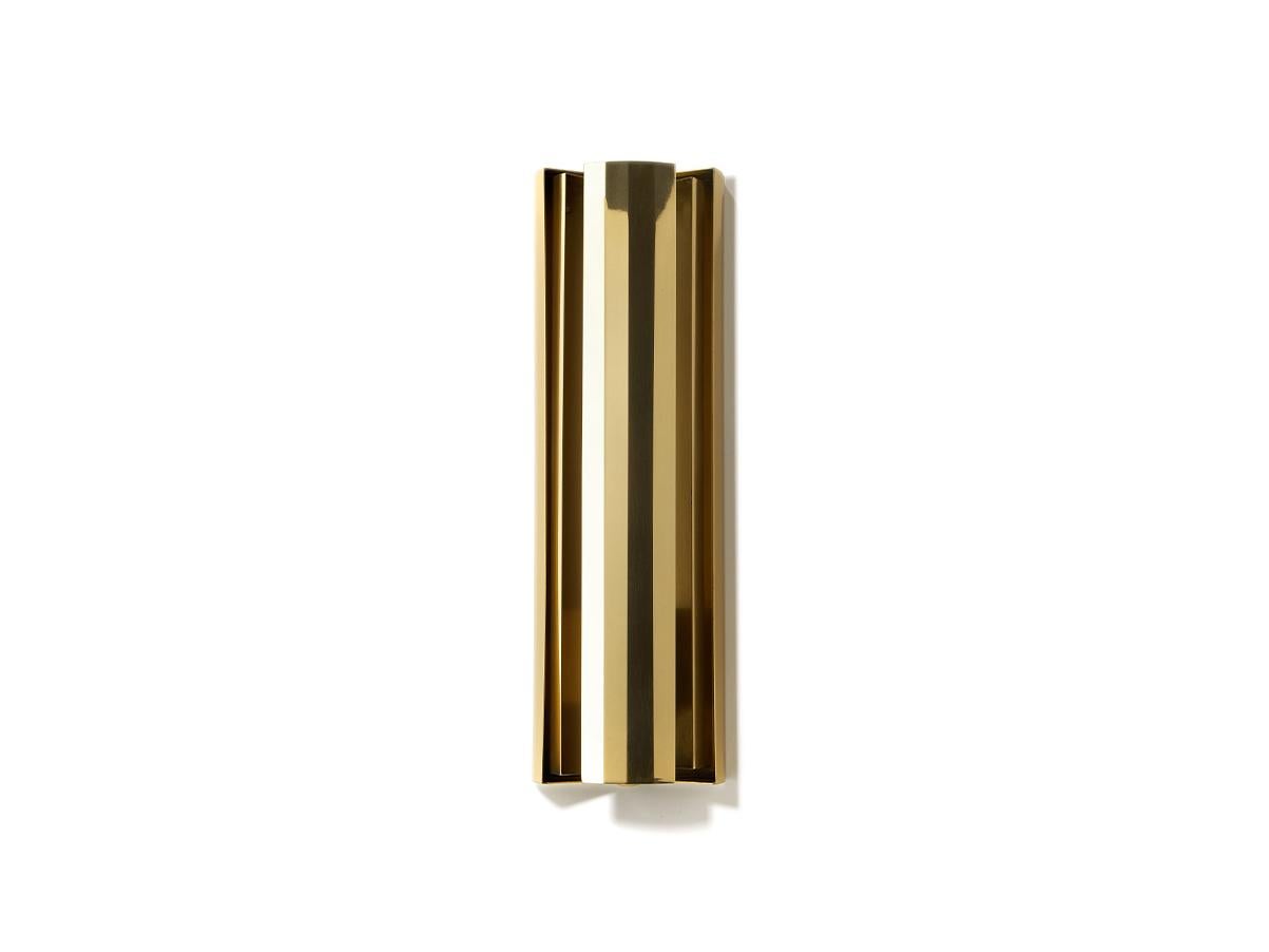 Art Deco LETO 360 brass wall light with mobile fins For Sale