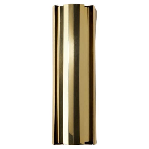 LETO 360 polished brass wall light with mobile fins For Sale