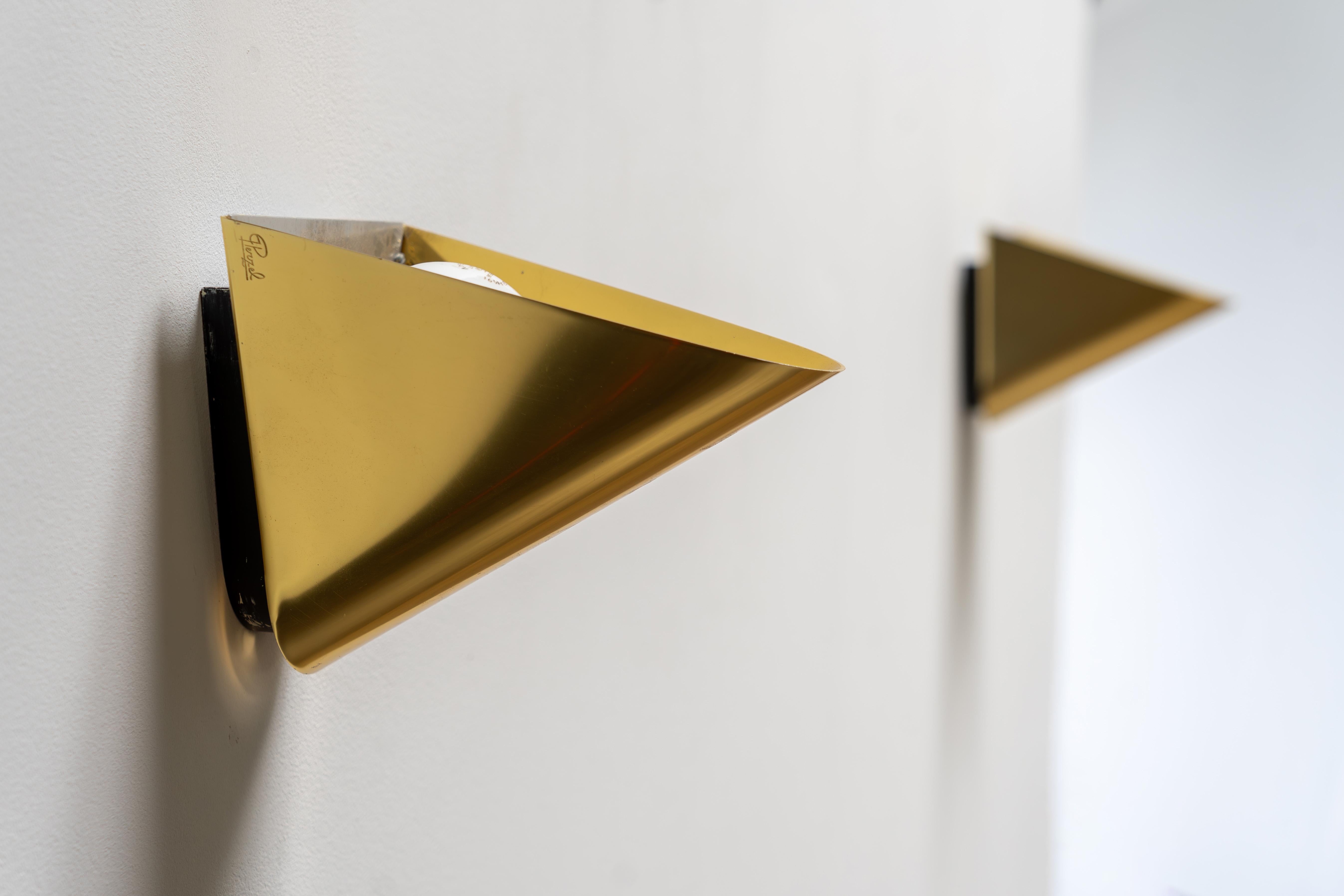 Brass Wall Lights Sconces by Jean Perzel for Atelier Perzel, France, 1960s For Sale 5