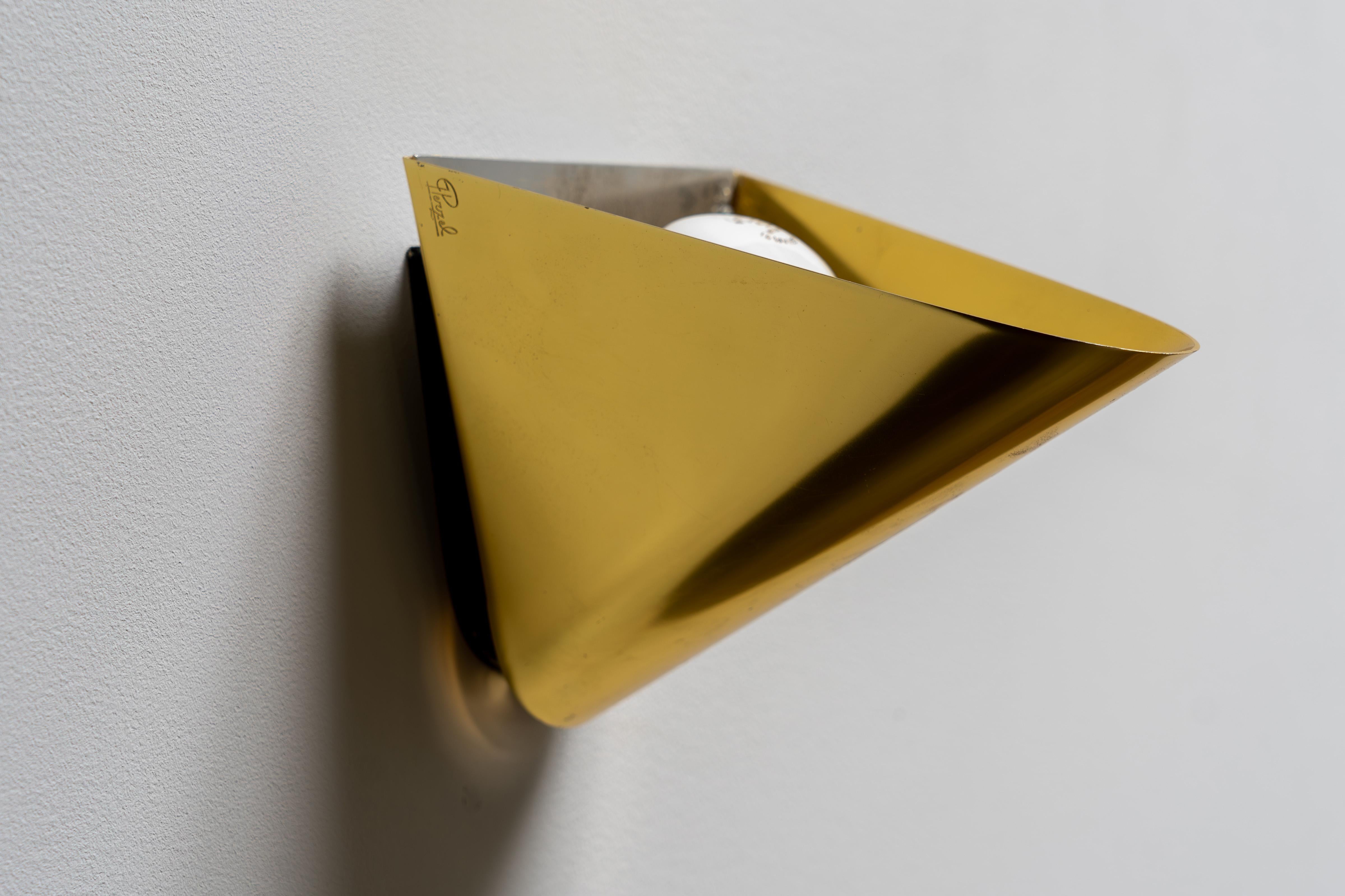 Brass Wall Lights Sconces by Jean Perzel for Atelier Perzel, France, 1960s For Sale 2