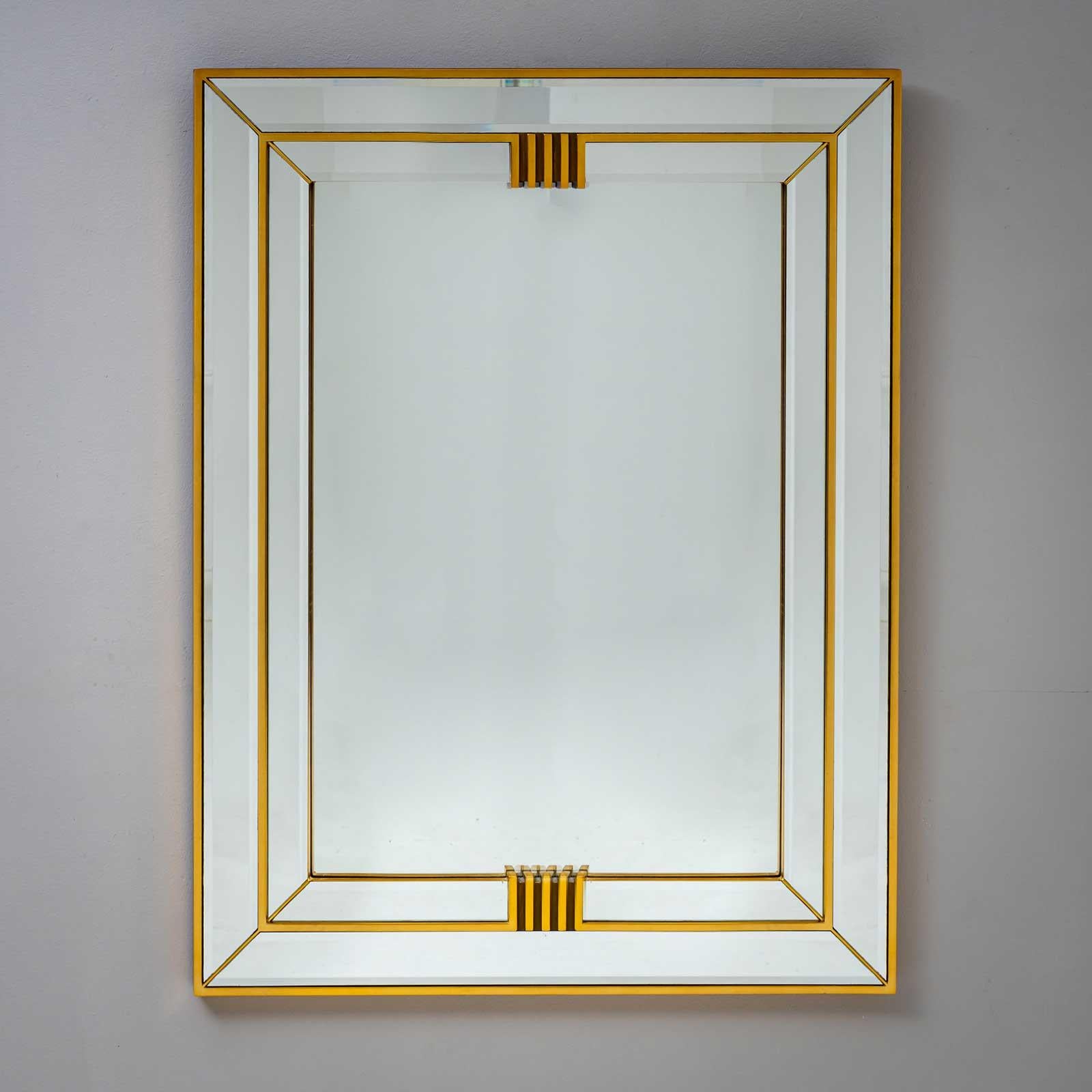 Belgian Brass wall mirror by Deknudt Belgium, 1970s For Sale