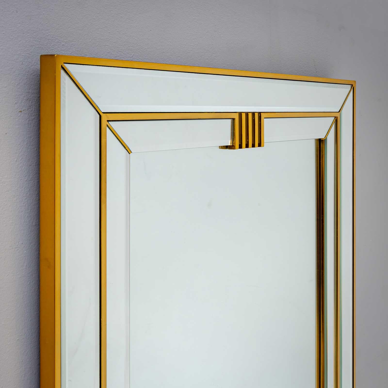 Brass wall mirror by Deknudt Belgium, 1970s In Good Condition For Sale In Greding, DE