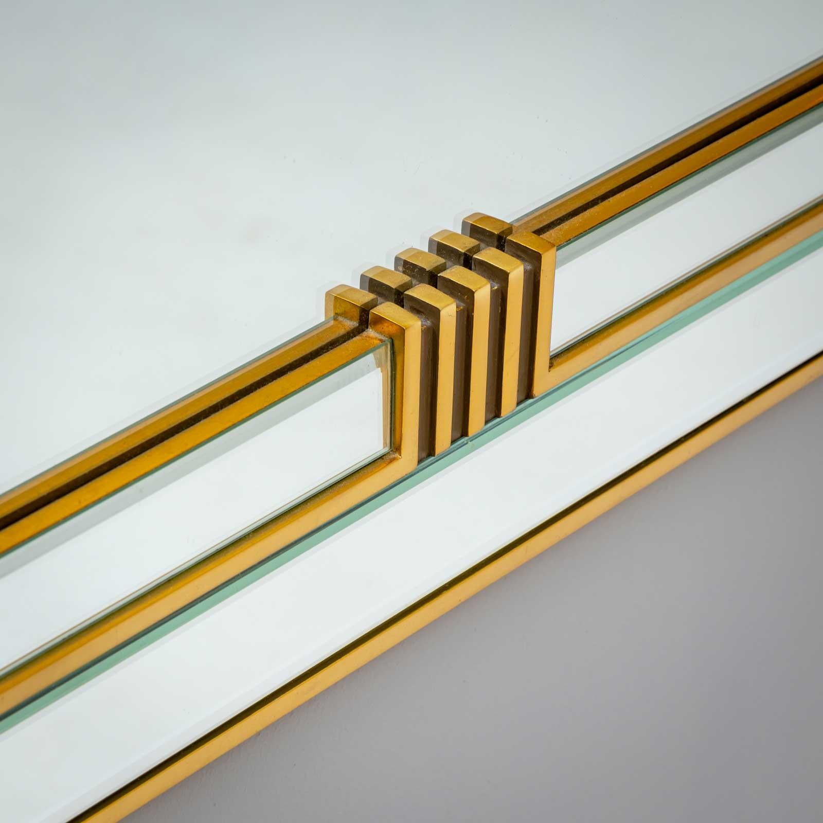 Brass wall mirror by Deknudt Belgium, 1970s For Sale 1