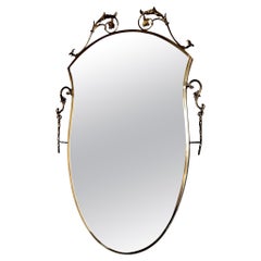 Miroir mural en laiton