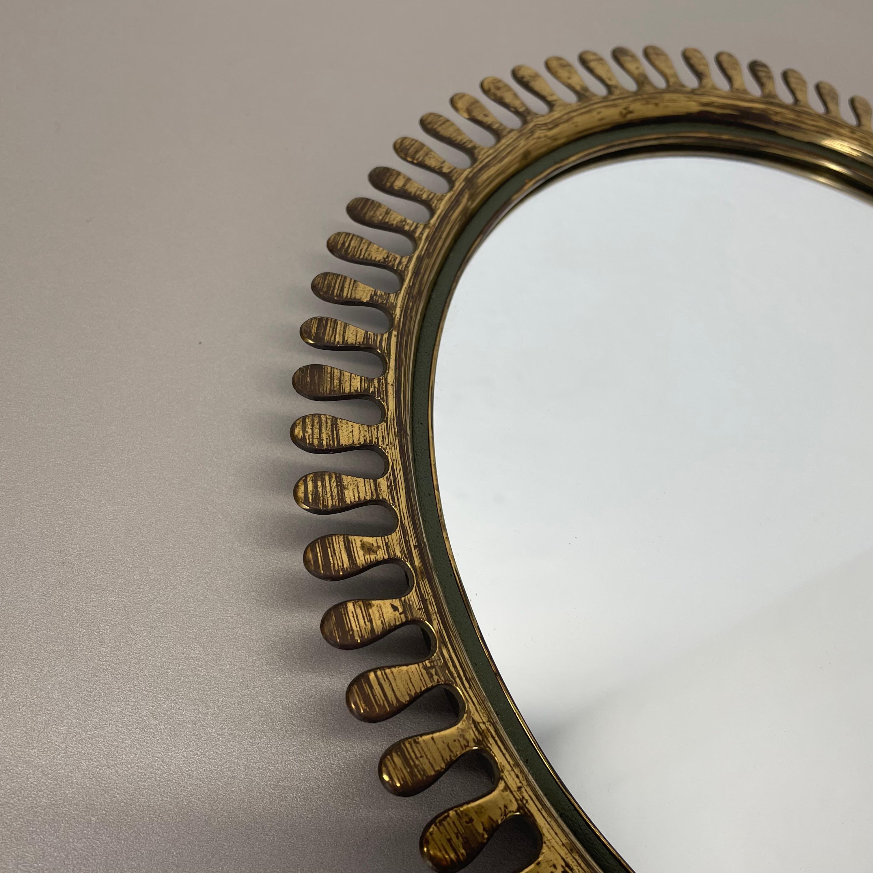 brass Wall Mirror in JOSEF FRANK Style, by Vereinigte Werkstätten Germany 1950s For Sale 6