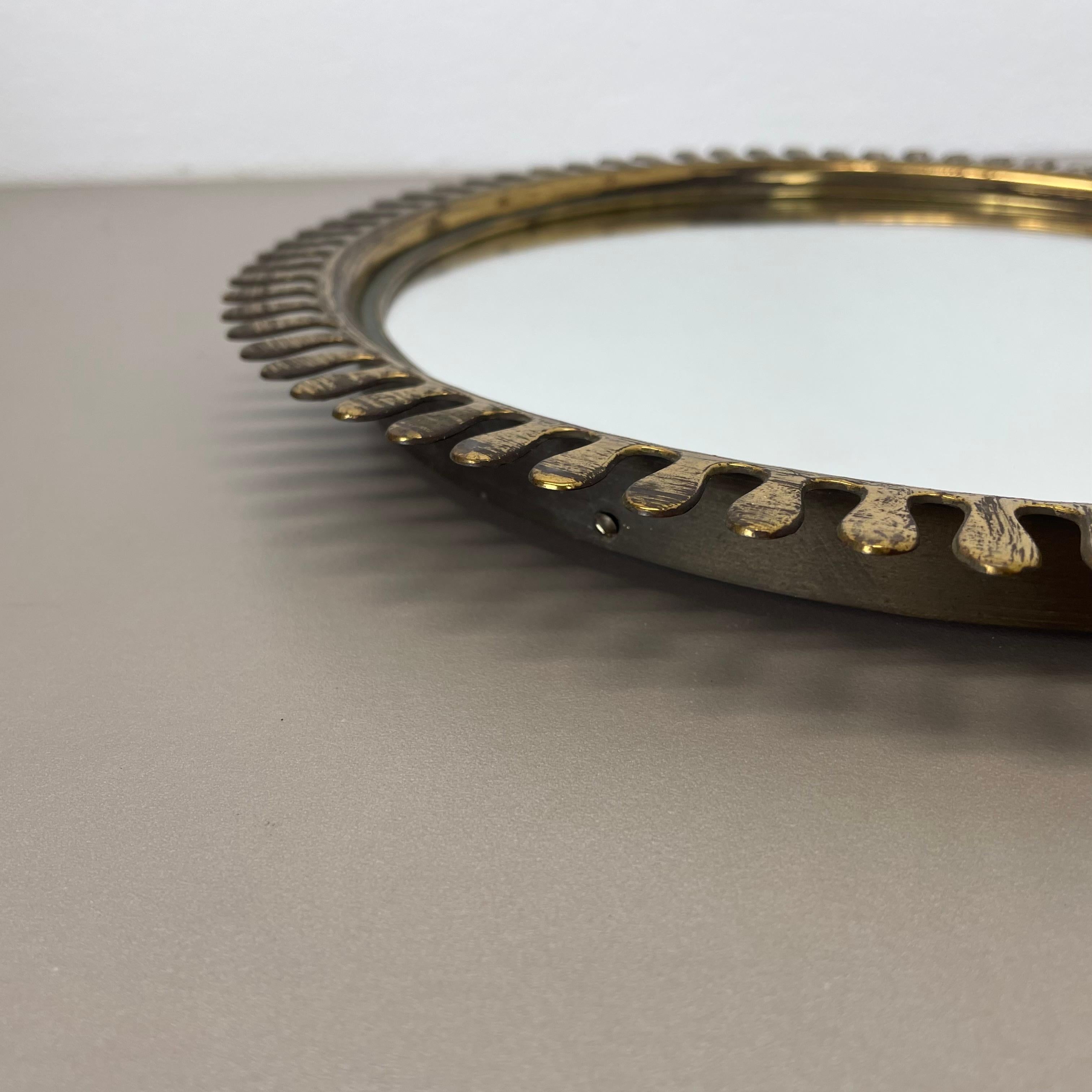 brass Wall Mirror in JOSEF FRANK Style, by Vereinigte Werkstätten Germany 1950s For Sale 7